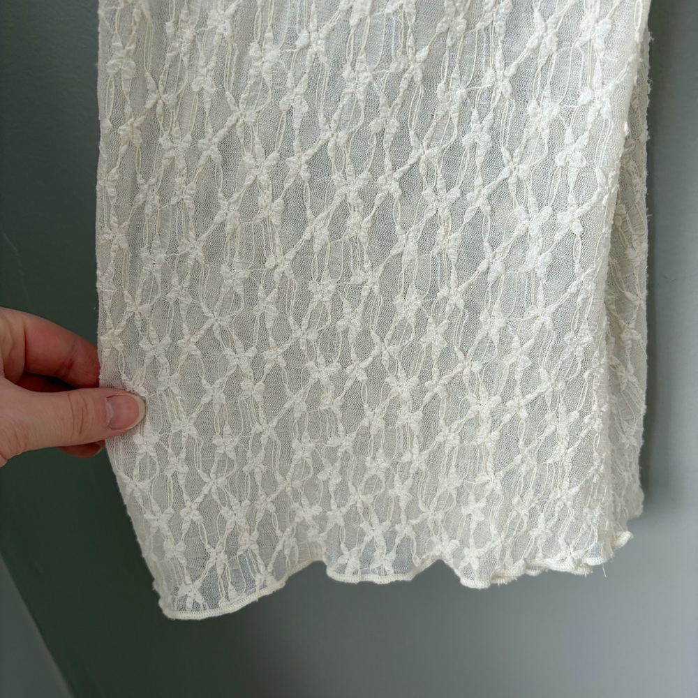 Cider Cream Lace Wrap Crop Top with Bell Sleeves - Picture 10 of 13